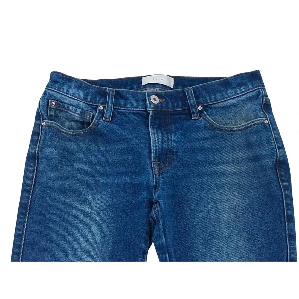 Sene Jeans Mens 29 X 29 Blue Medium Wash Slim Straight Denim Casual Pants
